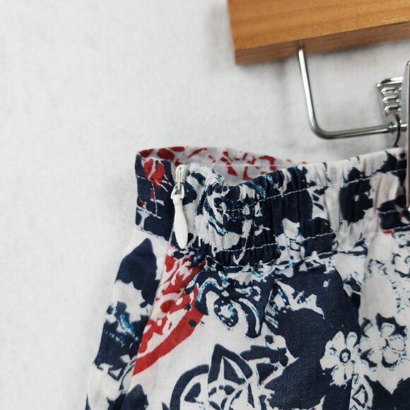 Chicos Skirt Womens 3 Blue White XL A Line Knee Length Flowy Cotton Printed - Picture 8 of 10